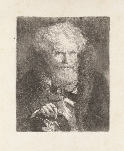 Vieil homme avec un casque, de la Raccolta di Teste (Collection de têtes) - Giovanni Domenico Tiepolo
