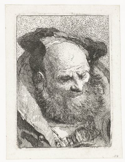 Vieil homme avec barbe - Giovanni Domenico Tiepolo