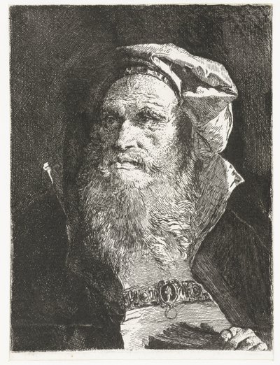 Vieil homme avec barbe et livre (Verzameling hoofden) (Raccolta di Teste) - Giovanni Domenico Tiepolo