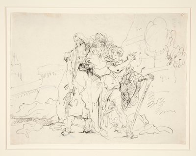 Priam et ses compagnons hors des murs de Troie - Giovanni Domenico Tiepolo