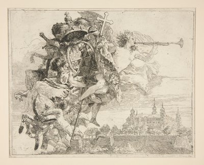 Les Armes de Carl Phillipp von Greiffenklau, de la série Idee pittoresche sopra la fuga in Egitto (Fuite en Égypte) - Giovanni Domenico Tiepolo