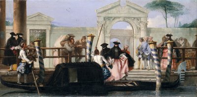 Le départ de la gondole, milieu des années 1760 - Giovanni Domenico Tiepolo