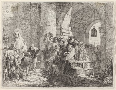 La Sainte Famille arrivant à une porte de la ville - Giovanni Domenico Tiepolo