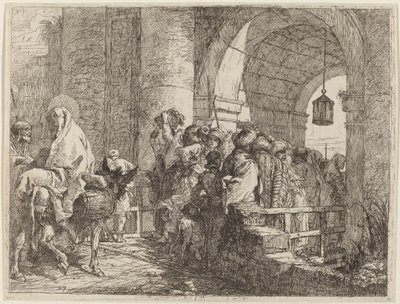 La Sainte Famille arrivant à une porte de la ville - Giovanni Domenico Tiepolo