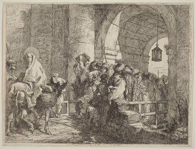 La Sainte Famille arrivant à une porte de la ville - Giovanni Domenico Tiepolo