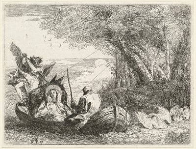 La Sainte Famille traversant la rivière - Giovanni Domenico Tiepolo