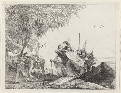 La Sainte Famille débarquant - Giovanni Domenico Tiepolo