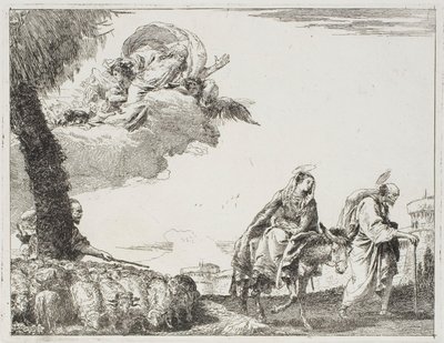 La Sainte Famille marchant le long d