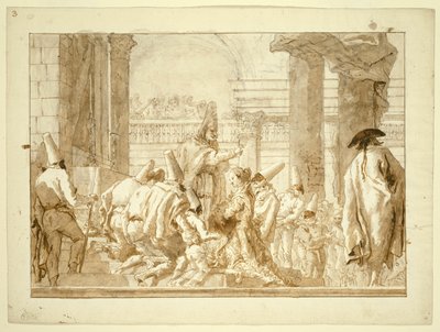 Le mariage du père de Punchinello - Giovanni Domenico Tiepolo