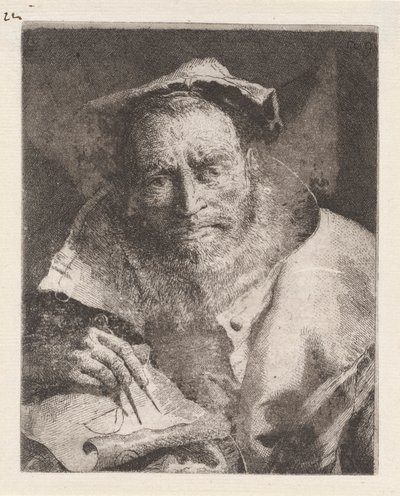 Le mathématicien, de la Raccolta di Teste (Collection de têtes) - Giovanni Domenico Tiepolo