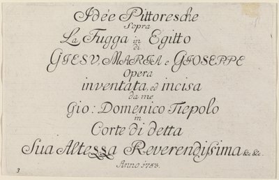 Page de titre - Giovanni Domenico Tiepolo