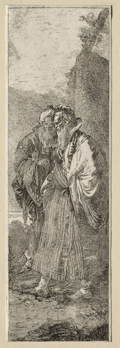 Deux vieux hommes dans un paysage - Giovanni Domenico Tiepolo