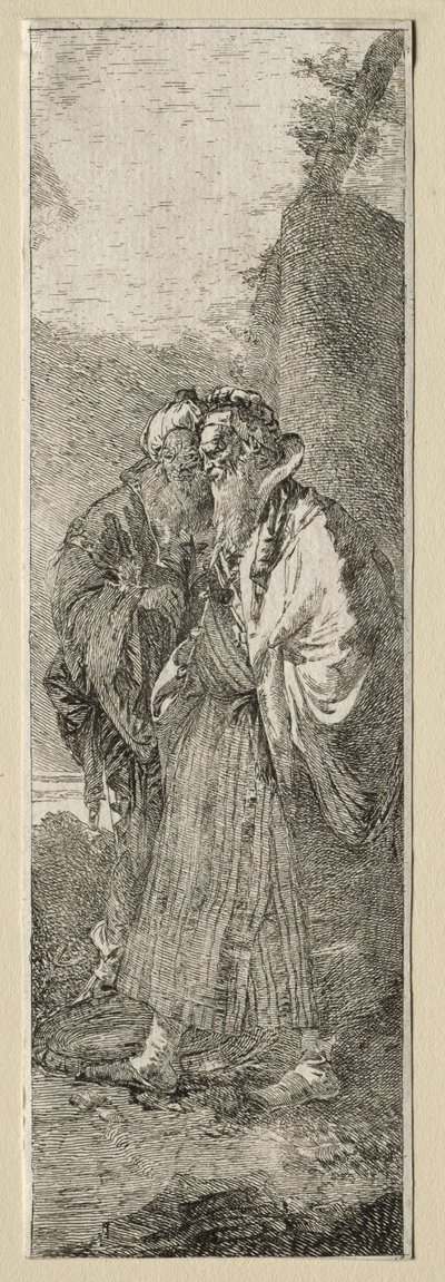 Deux vieux hommes dans un paysage - Giovanni Domenico Tiepolo