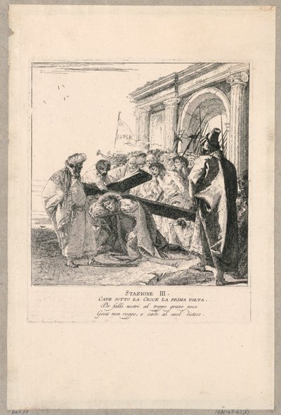 Via crucis - Station III, Il tombe sous la croix pour la première fois - Giovanni Domenico Tiepolo