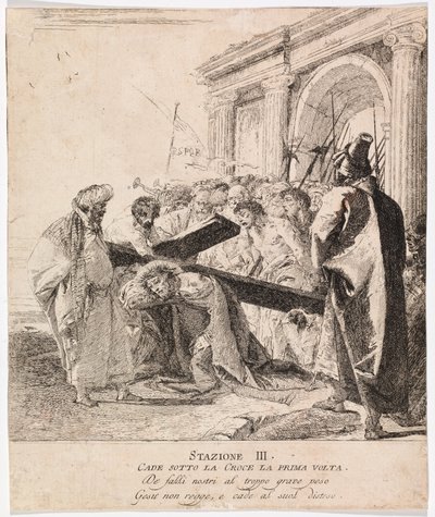 Via crucis - Station III. Jésus tombe pour la première fois - Giovanni Domenico Tiepolo