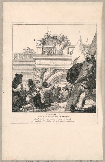 Via crucis - Station I, Jésus condamné à mort - Giovanni Domenico Tiepolo