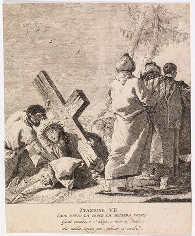 Via crucis - Station VII. Jésus tombe pour la deuxième fois - Giovanni Domenico Tiepolo