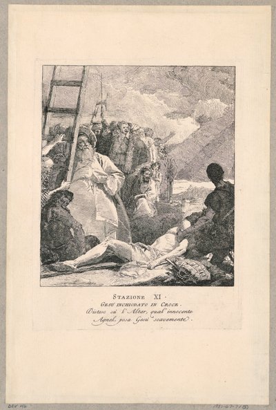 Via crucis - Station XI, Jésus Cloué sur la Croix - Giovanni Domenico Tiepolo
