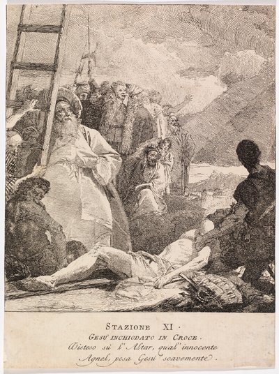 Via crucis - Station XI. Jésus est cloué à la croix - Giovanni Domenico Tiepolo