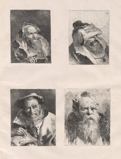 Raccolta di teste (Parties I et II) - Giovanni Domenico Tiepolo, after Giovanni Battista Tiepolo
