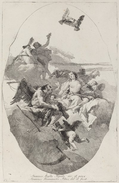 Vénus confiant Cupidon au Temps - Giovanni Domenico Tiepolo after Giovanni Battista Tiepolo