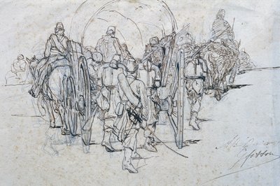 Convoi de ravitaillement en marche - Giovanni Fattori