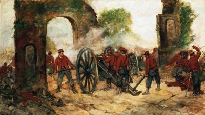 Défense de Porta Capuana ou Bataille de Volturno - Giovanni Fattori