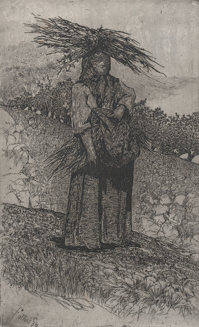 Paysanne ramassant des branches - Giovanni Fattori