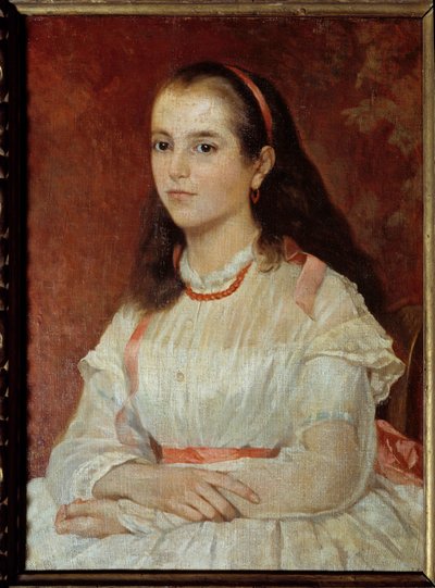 Portrait de Mlle Soccoli. Peinture de Giovani Fattori (19ème siècle) Ec. Ital. - Giovanni Fattori