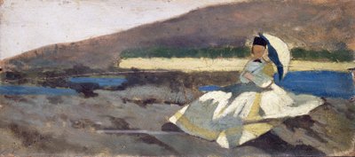 Dame assise dans un paysage - Giovanni Fattori
