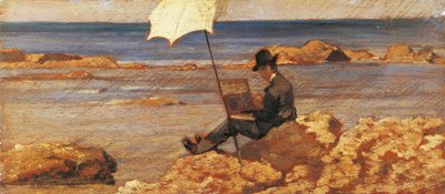 Image peinte sur les rochers - Giovanni Fattori
