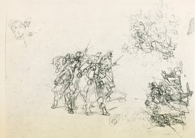 Trois esquisses pour des groupes de soldats - Giovanni Fattori