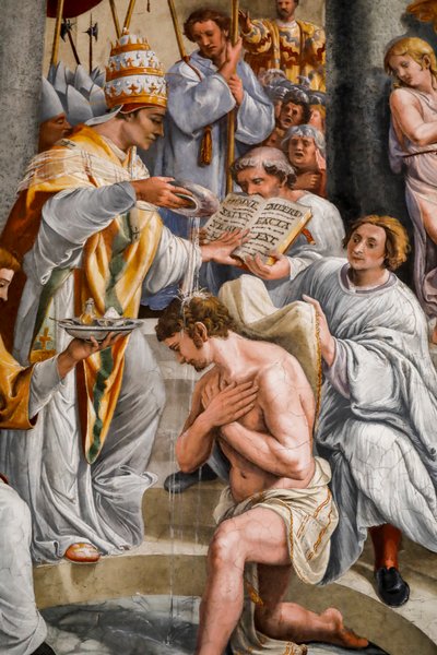 Baptême de Constantin par le pape Sylvestre Ier - Giovanni Francesco (c.1488 1528) Penni