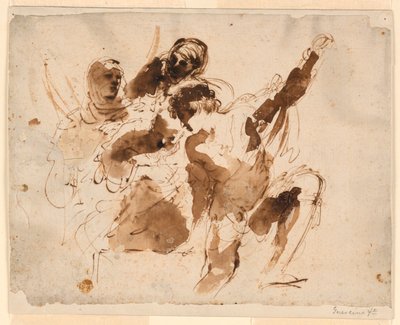 Étude de quatre figures, pour le retable de l