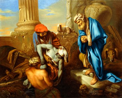 Tobie enterrant les morts en défi des ordres de Sennachérib - Giovanni Francesco Castiglione