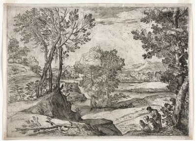 Paysage avec une famille, 1643 - Giovanni Francesco Grimaldi