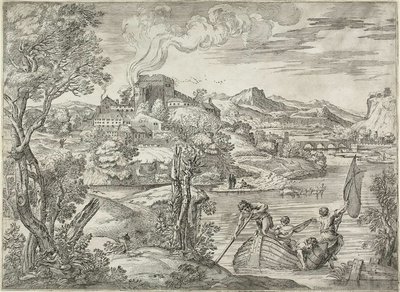 Paysage avec un joueur de luth - Giovanni Francesco Grimaldi