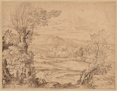 Paysage avec une rivière et un aqueduc - Giovanni Francesco Grimaldi