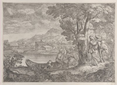 Paysage avec la fuite en Égypte, 1626-80 - Giovanni Francesco Grimaldi