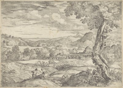 Paysage avec une briqueterie - Giovanni Francesco Grimaldi