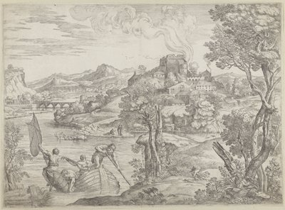 Paysage avec joueur de luth - Giovanni Francesco Grimaldi