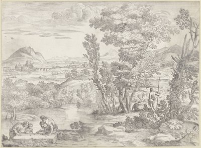 Paysage avec quatre joueurs de dés - Giovanni Francesco Grimaldi