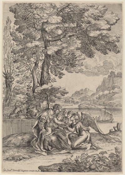 Le Repos pendant la fuite en Égypte - Giovanni Francesco Grimaldi