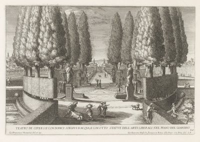 Cercle de cyprès dans les jardins de la Villa d