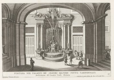 Fontaine dans la cour du Palazzo Massimo di Rignano à Rome - Giovanni Francesco Venturini