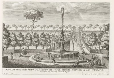Fontaine dans les jardins de la Villa Doria Pamphilj à Rome - Giovanni Francesco Venturini