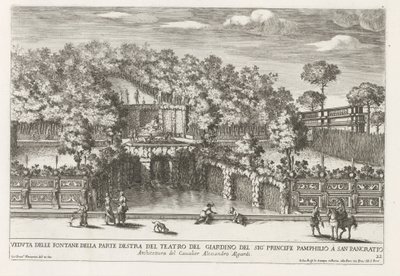 Fontaine dans les jardins de la Villa Doria Pamphilj à Rome - Giovanni Francesco Venturini