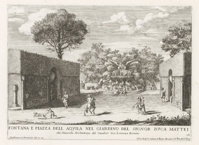 Fontaine avec un aigle dans les jardins de la Villa Celimontana à Rome - Giovanni Francesco Venturini