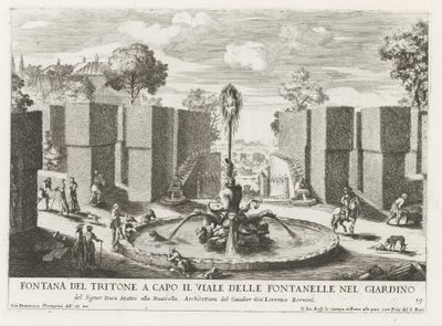Fontaine avec triton dans les jardins de la Villa Celimontana à Rome - Giovanni Francesco Venturini