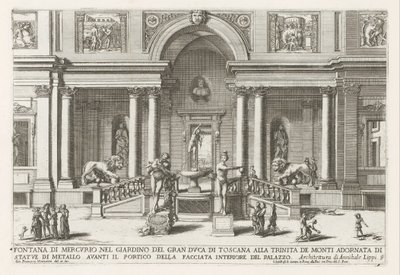 Loggia et jardin de la Villa Médicis à Rome (Le fontane ne palazzi e ne giardini di Roma) - Giovanni Francesco Venturini